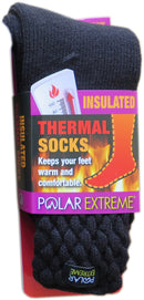Polar Extreme Thermal Extra Heavy Acrylic Winter Solid Marled Knit Top Socks Matching 2-Packs Random Colors