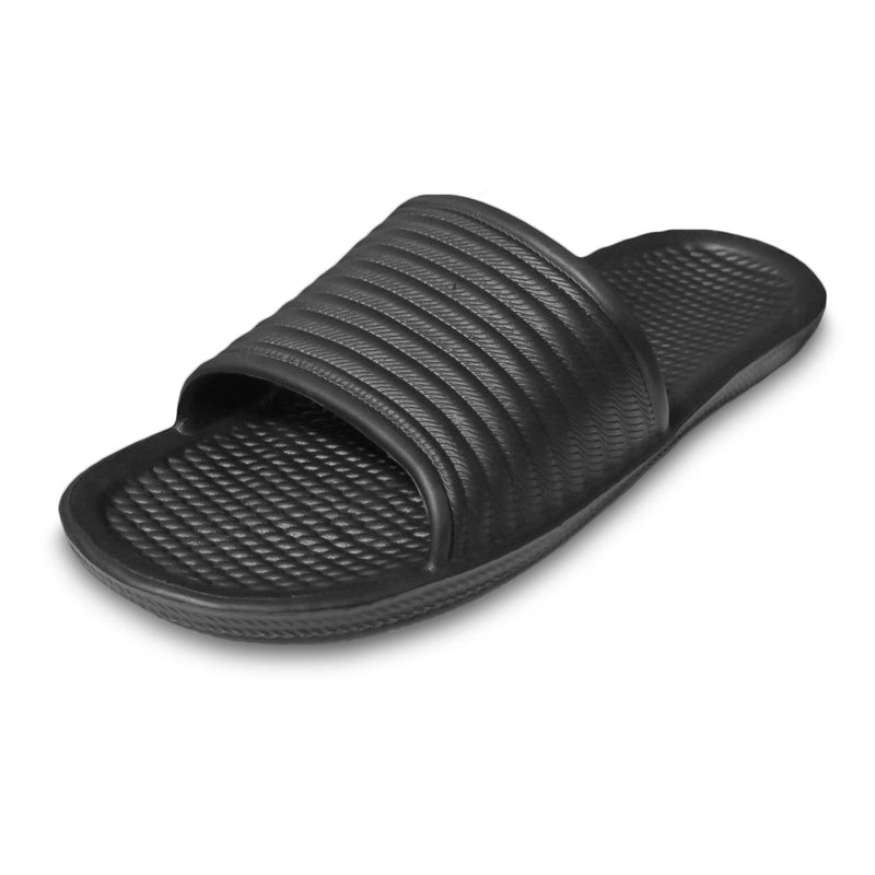 Men's Casual Rubber Slides Sandals Slipper Shoe Black Size 7-12 (S-XL)