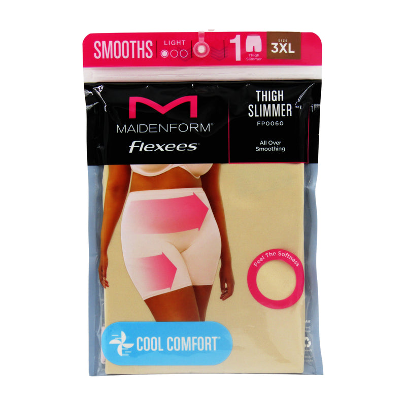 Maidenform 2 Pack Thigh Slimmer with Cool Comfort Smooths1 Nude 1 Black
