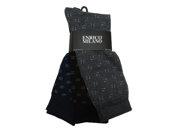 12-Pack New Enrico Milano Assorted Men's Formal Multi Color Line Design Dress Socks Shoe Size 6-12