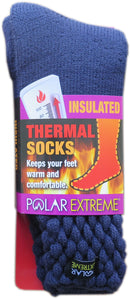 Polar Extreme Thermal Extra Heavy Acrylic Winter Solid Marled Knit Top Socks Matching 2-Packs