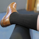 Beverly Hills Polo Club Mens Classic Ribbed Black Business Dress Socks Size 10-13