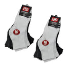 10-20 Pairs of Ecko Men's Basic Quick Dry Quarter High Athletic Socks 10-13