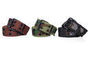 Casual Unisex Cotton Canvas Belt - Double Hole Grommet Web Belt for Men and Women -3 Pack