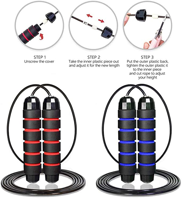 Adjustable Jump Rope for Workout, Fitness Jump Rope for Men Women and Kids, Speed Jumping Rope for Exercise