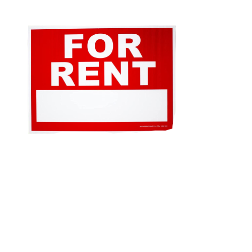8 X 12 Inches For Rent Sign Plastic Coated Self-Adhesive Window Peal Sticker with A Space to Hand Write- 4Pack