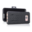 Encust Shell Holster Slim Black Case for Samsung Galaxy S7 & S8 Phone with Kick-Stand & Belt Clip Holster (AT&T, Verizon, T-Mobile, Sprint)