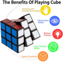Speed Rubix Cube 3x3 Smooth Turning Magic Cube 3x3x3 Brain Teaser Puzzle Cube Sticker (2.2 inches)