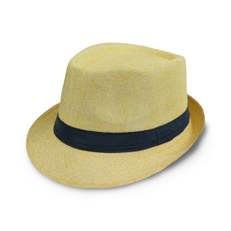 Fedora Hat Cuban Short Brim Trilby Summer Beach Sun Protection Panama Style Brim hats, 6 Pack