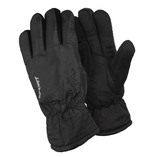 Men's Fleece Lined Waterproof Winter Gloves Ultra Soft Interior & Anti Slip Grippers