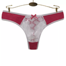 6 Pack Lace thong Bow Panties Breathable Briefs Ladies Low Waist Transparent Lace Thongs