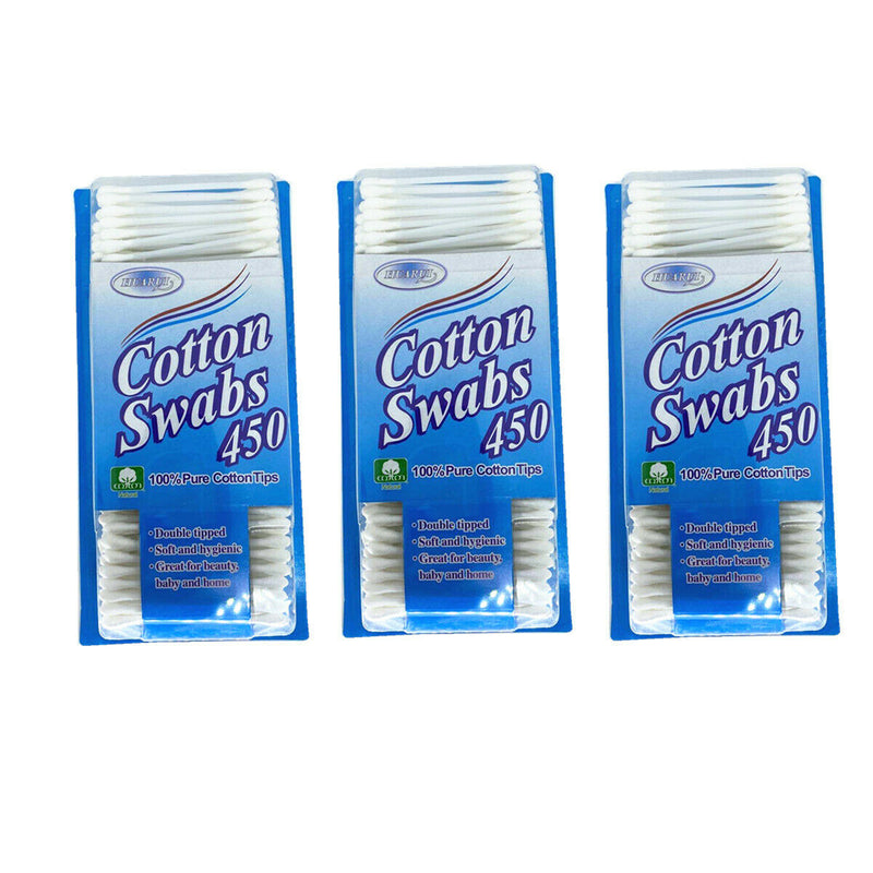 450-900 Disposable Double tips Cotton Swab Applicator Q-tip Swabs 3"