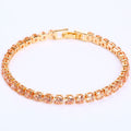 Women's Tennis Bracelet Gold Silver Plated Cubic Zirconia Jewelry 7" Chain Crystal Diamond Bracelet 4MM