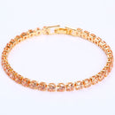 Women's Tennis Bracelet Gold Silver Plated Cubic Zirconia Jewelry 7" Chain Crystal Diamond Bracelet 4MM