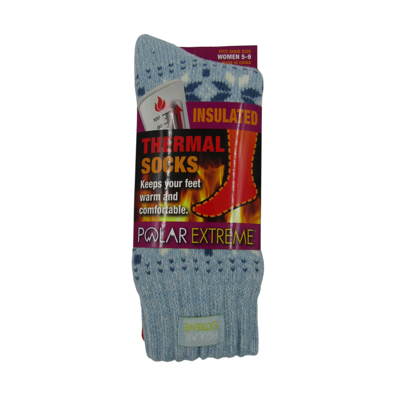 Pack of 2 - Polar Extreme Heat Women Snow Design Winter Luxurious Soft Holiday Thermal Crew Socks - Assorted