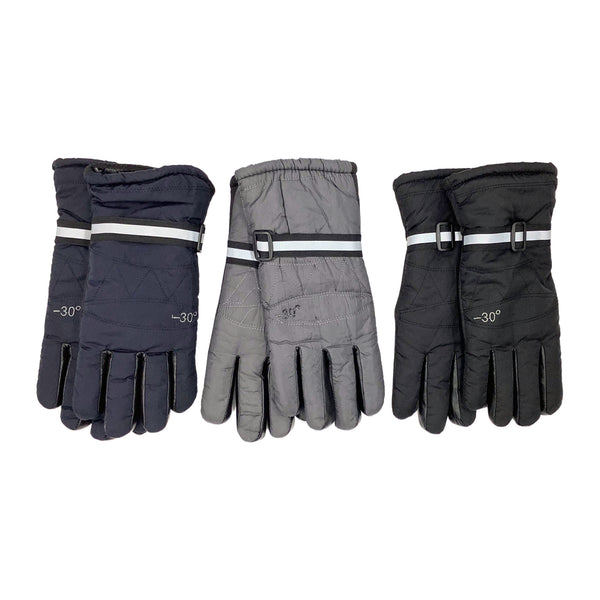2 Pack Men's Water Resistant Fully Fleeced Lined Winter Snow Ski Gloves Assorted Color