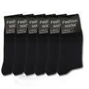 Men's Cotton Dress Mid Calf Solid Black Socks
