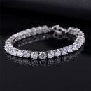 Women's Tennis Bracelet Gold Silver Plated Cubic Zirconia Jewelry 7" Chain Crystal Diamond Bracelet 4MM