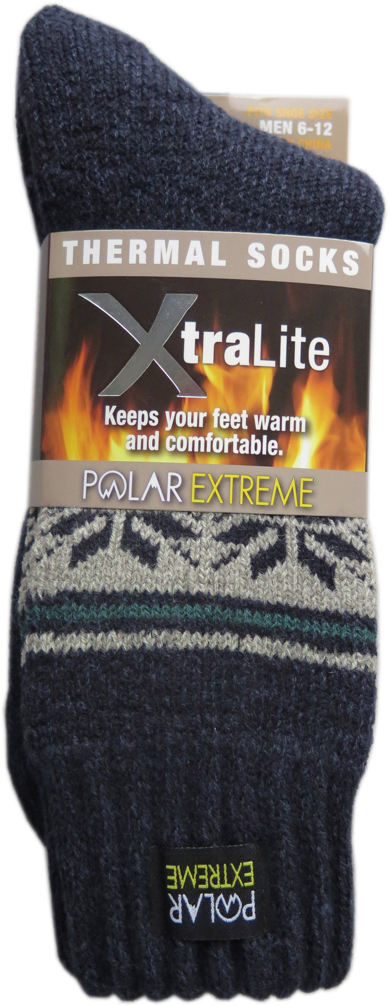Polar Extreme Xtralite Insulated Thermal Socks Shoe Men 6-12 Sock Men 10-13