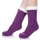 Women's Winter Super Soft Warm Cozy Fuzzy Fleece-lined Anti slip Grippers Slipper Socks