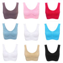 3 Pack Women Seamless Padded Yoga Bra Sports Bra Sleep Bra Crop Top Sports Vest Bra with Removable Pads