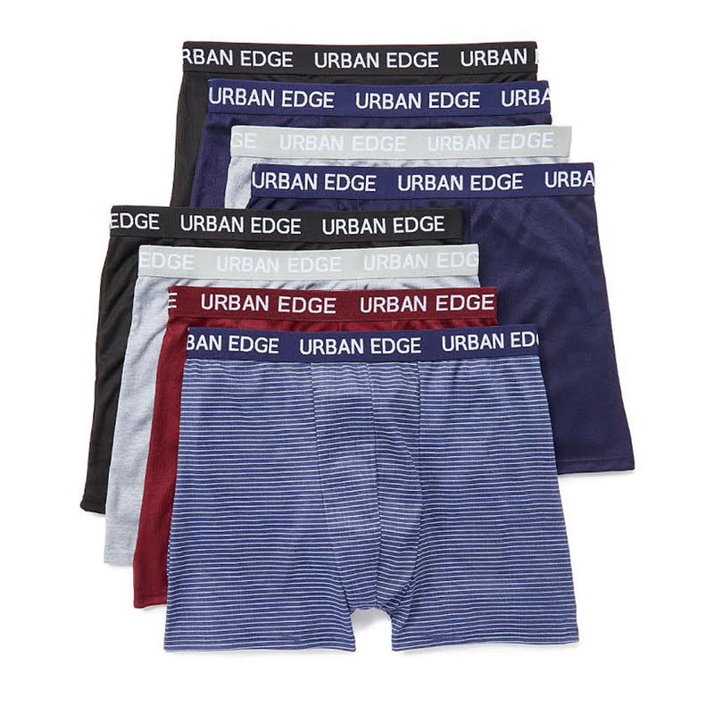 8 Pack Urban Edge Men's Underwear Multipack Boxer Briefs, Assorted