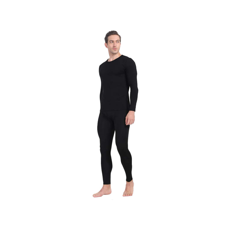 Magg Men's Thermal Base Layer Long Johns Cotton Blend Top And Bottom Set