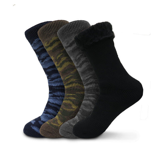 Men's Polar Extreme Super Warm Extra Heavy Thermal Acrylic Winter Socks With Patterns