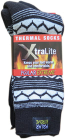 Polar Extreme Xtralite Thermal Lightweight Fleece Lined Acrylic Winter Socks 2-Pack