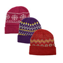 4 Pack Women's Thermal Fleece Lined Winter Insulated Cuff Beanie Hat