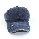 Vintage Distressed 100% Cotton Adjustable Solid Polo Denim Baseball Cap Hat Ball Dad Washed