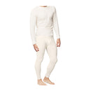 Magg Men's Thermal Base Layer Long Johns Cotton Blend Top And Bottom Set