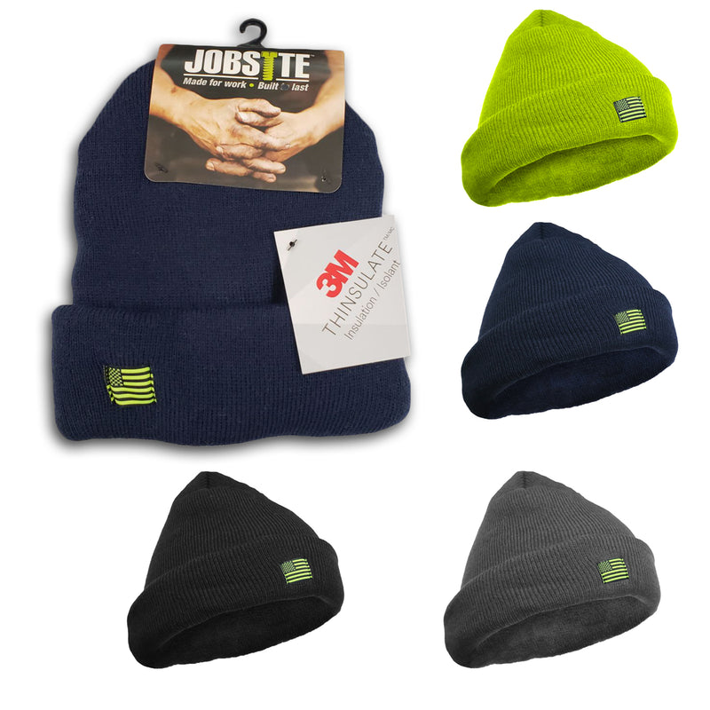 Jobsite Men's Ultra Thick Solid Cuffed Beanie with 3M Thinsulate Insulation