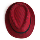 Fedora Hat Cuban Short Brim Trilby Summer Beach Sun Protection Panama Style Brim hats, 6 Pack