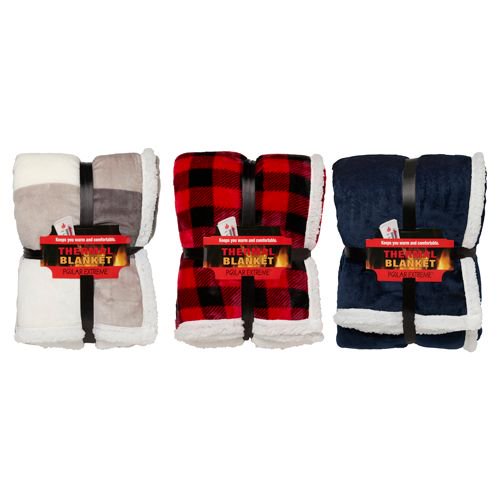 3 Pack - Polar Extreme Heat Plush Throw Fuzzy Super Soft Reversible Microfiber Flannel All Seasons Blankets for Couch Bed Sofa Ultra Luxurious Warm Cozy 50" x 60"