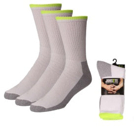 Jobsite 6 Pairs Men's Working Cushioned Crew Sock with Soil Guard