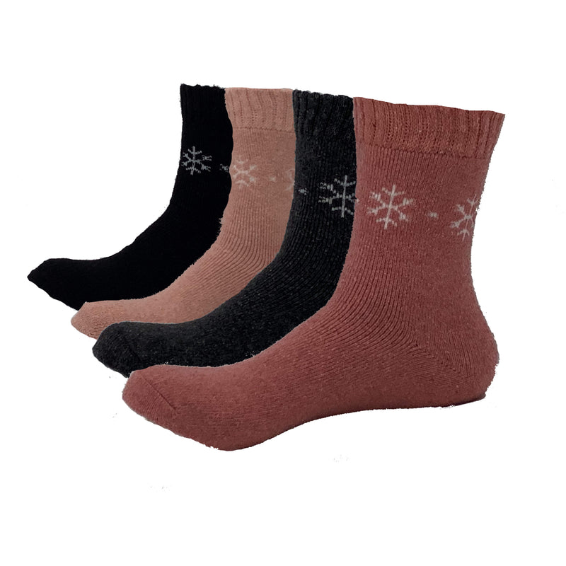 4 Pairs of Women's Thermal Soft Comfort Thick Casual Warm Lamb Wool Crew Socks