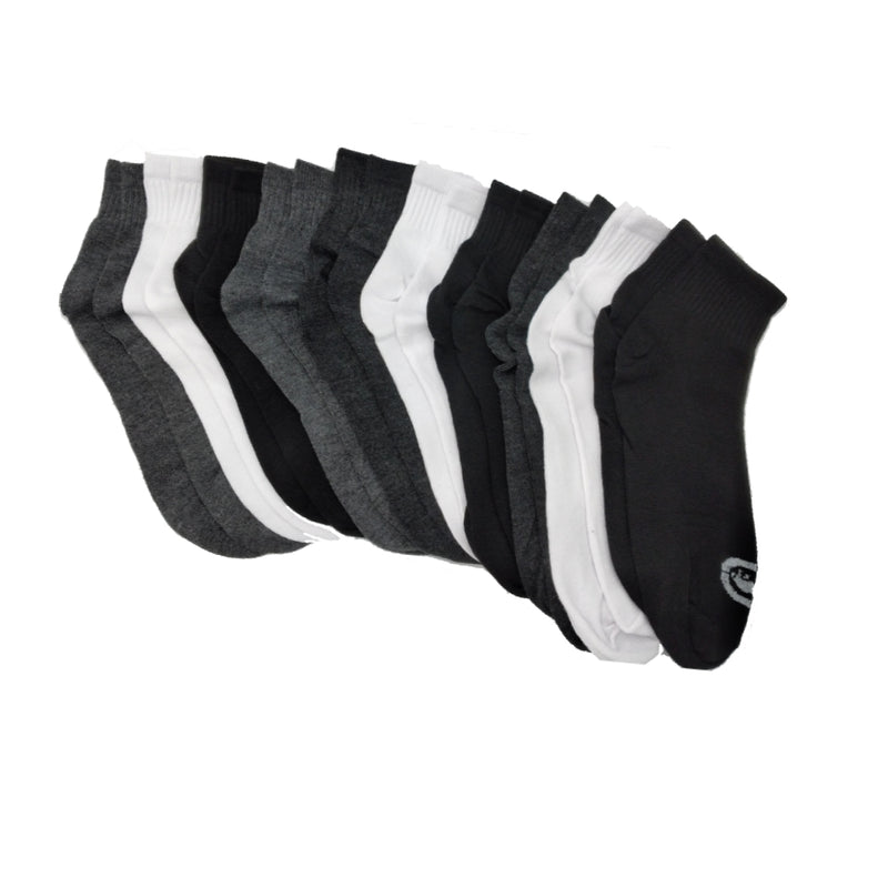 10-20 Pairs of Ecko Men's Basic Quick Dry Quarter High Athletic Socks 10-13