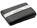 Mens' Black Genuine Leather Trifold Wallet ID Window Credit Card Case Holder- Black