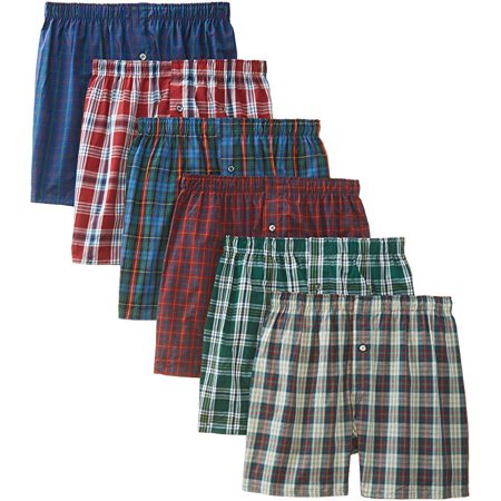 8 Pack Men's Checker Plaid Woven Shorts Assorted Boxers Cotton Blend Trunks Underwear