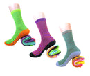 Fun & Colorful Two Tone Stripes & Dotes Assorted 12 Pack Crew Socks