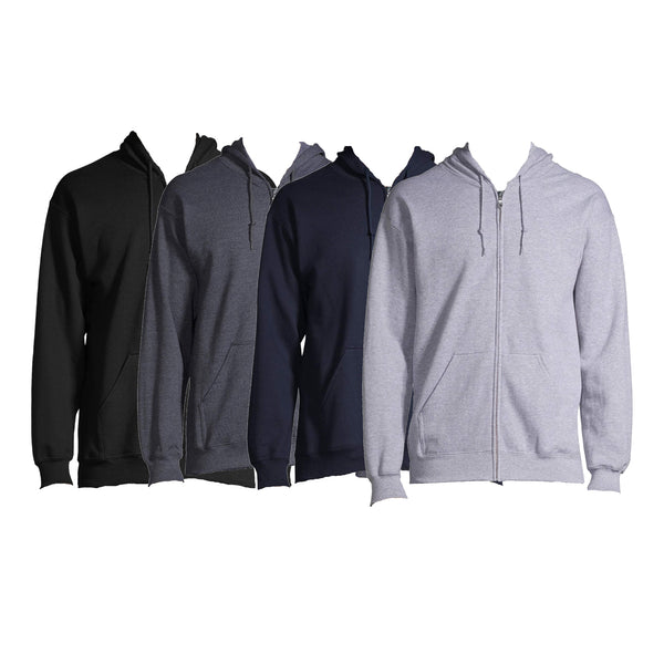 Men's Basic Fleece Sweatshirt -  Full Zip Up Hoodie