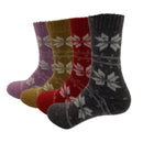4 Pairs of Women's Thermal Soft Comfort Thick Casual Warm Lamb Wool Crew Socks