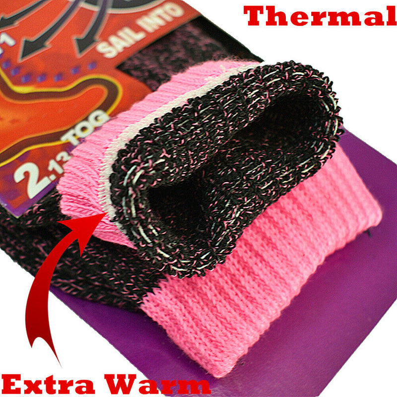 3 Pairs Women's Winter Warm Heated Heavy Duty Sox Thermal Boots Crew Socks 9-11