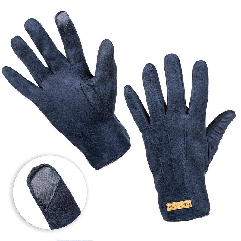 Clear Creek Men's Suede Touchscreen Texting Winter Gloves Insulation Fleeced Lined
