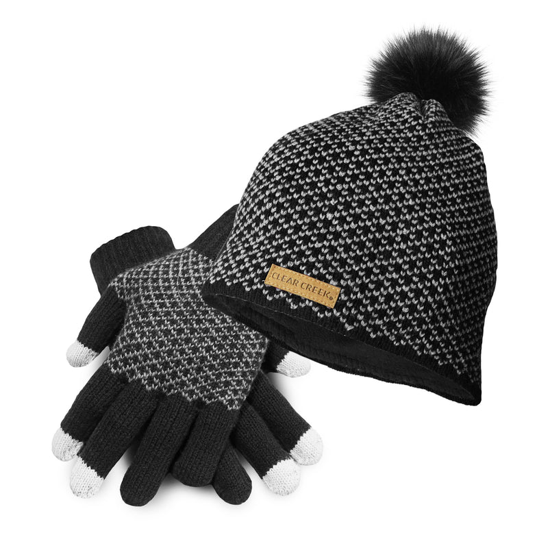 Clear Creek Women's Insulated Pom Hat and Gloves Set