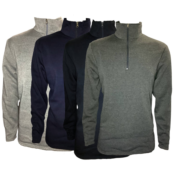 2 Pack Men's Solid Fleece Quarter-Zip Sweatshirts