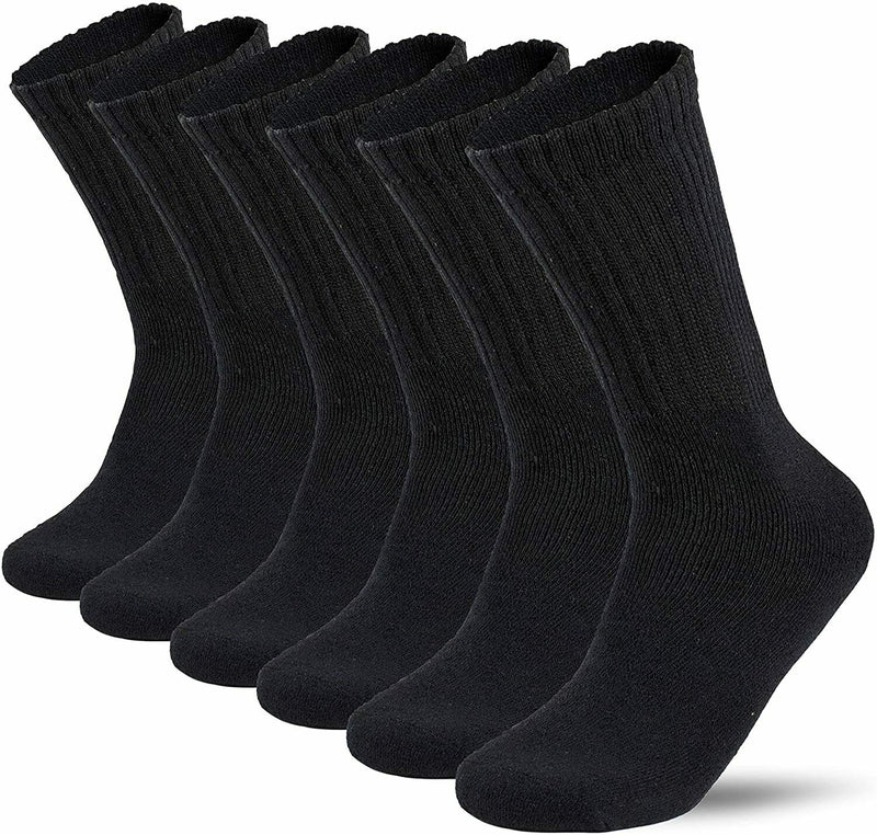 Lot 3-12 Pairs Mens Solid Sports Athletic Work Plain Crew Socks Size 10-13