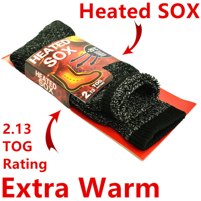 3 Pairs Men Winter Heavy Duty Insulated SOX Heated Thermal Warm Socks Size 10-13