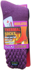 Polar Extreme Thermal Extra Heavy Acrylic Winter Solid Marled Knit Top Socks Matching 2-Packs